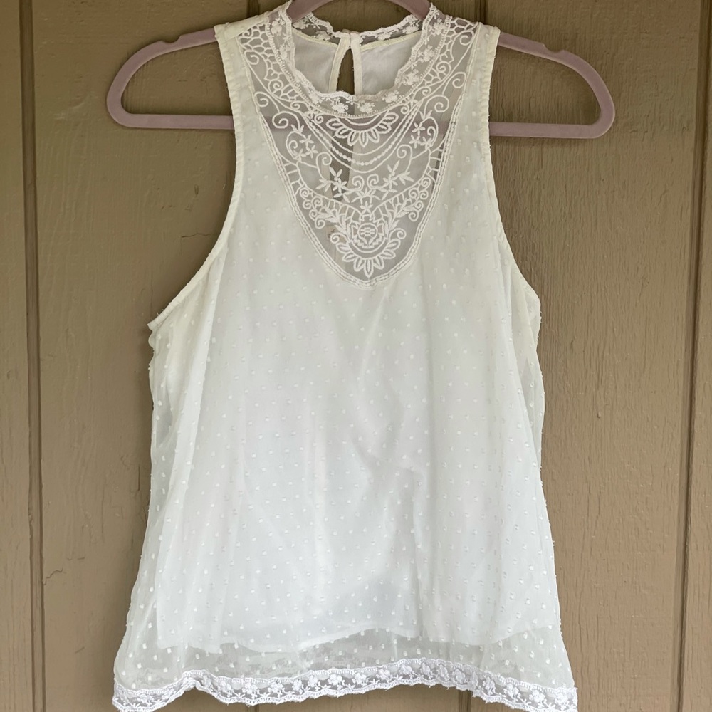White Lacey halter top